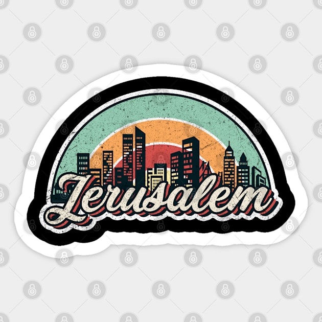 Jerusalem city retro Sticker by SerenityByAlex